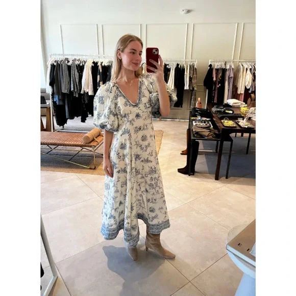 ALEMAIS CASA MIDI DRESS US 6 - Picture 4 of 9